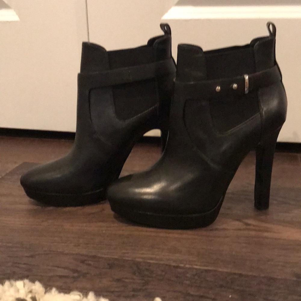 Zara black leather booties- Never worn!!!